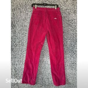 Chic Women's High Waist Corduroy Dress Pants Red Size 13 Vintage Style